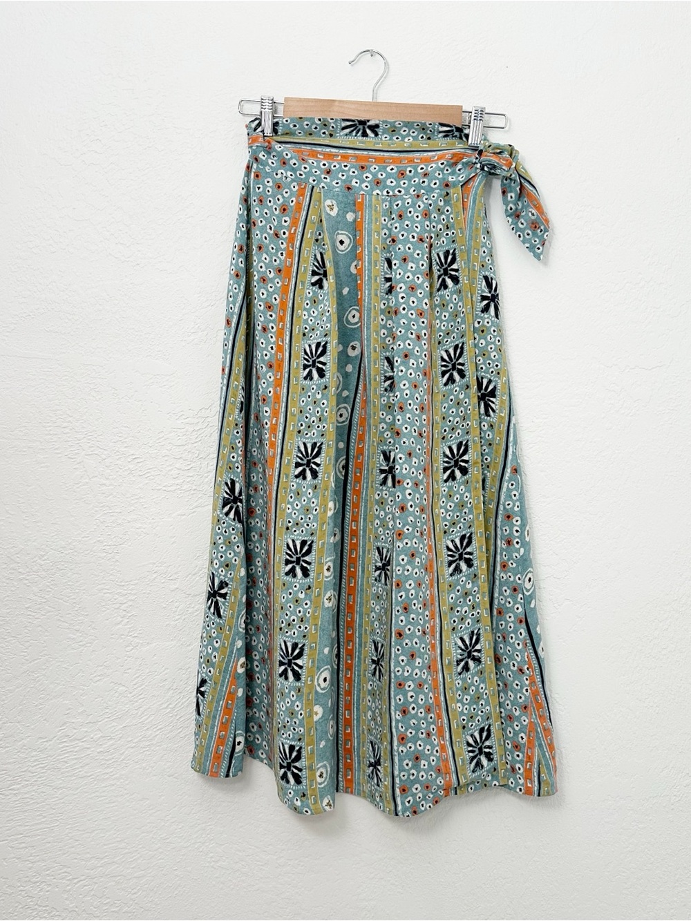 Vintage Diane Gilman 100% Silk Wrap Skirt Midi Multicolor Boho Whimsy Fairy Sz S